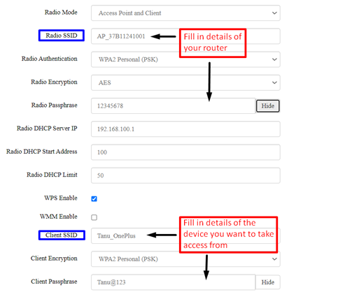 SSID and client SSID