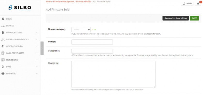 Figure-8.1.1a: Add Firmware Build Details