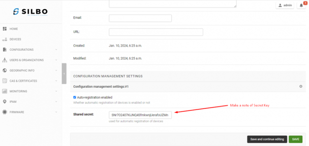 Figure-4.2.1b: Note Organization Secret Key